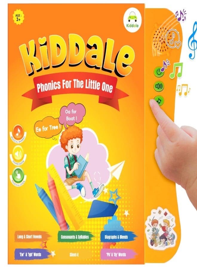Kiddale’s Phonics Sound Book for Kids | Musical Phonetic Learning with Audio | Learn Letter Sounds & Early Reading | Intelligent, Smart, Talking| Ideal Gift for Children 2–7 Years