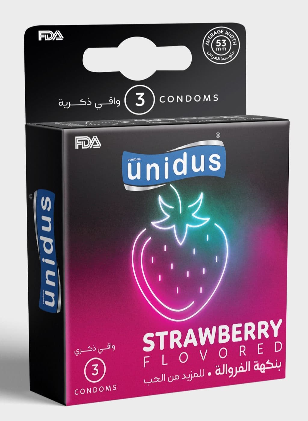 Condom - STRAWBERRY Flovored - Lubricated Condoms for Men - Pack of 3