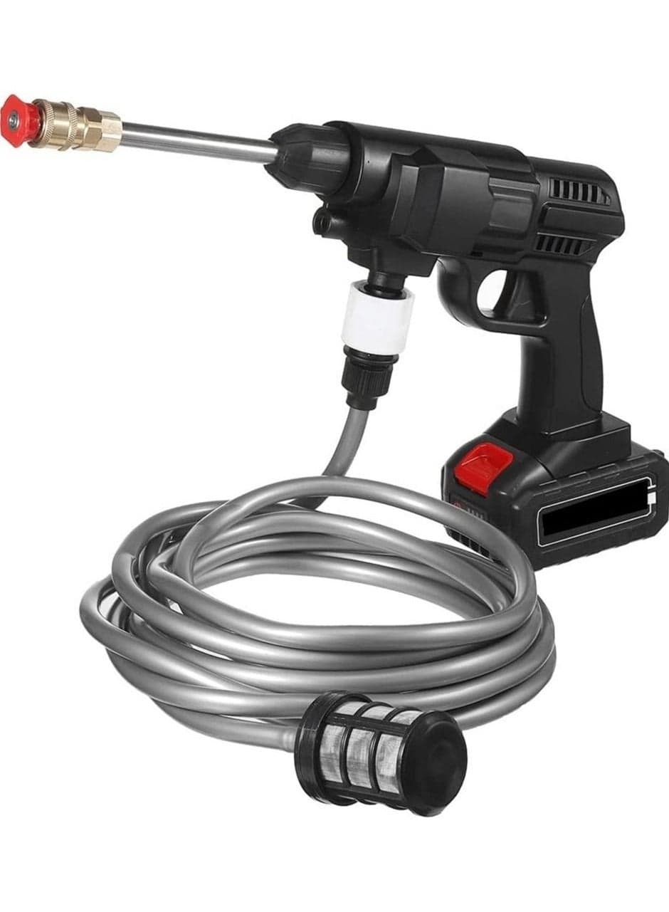 48V Cordless Portable Washer, Electric High-Pressure Cleaner Machine, 200W 30Bar Lithium Handheld Car Cleaning Device with Foam Generator, Nozzle & Water Pump