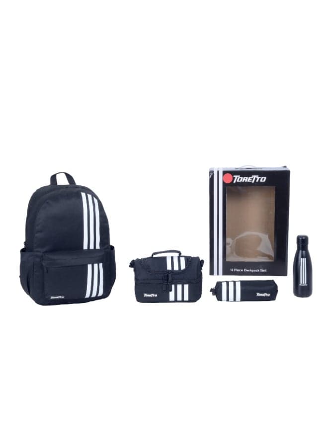 4 PCS Backpack Set with 17 " School Backpack , Lunch Bag, Water Bottle & Pencil case, Gift for boys