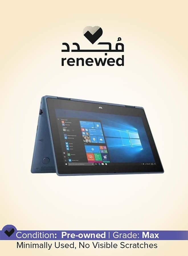 Renewed - ProBook X360 Convertible 2-in-1 Laptop With 11.6-Inch Touch Display, Intel Pentium N4200/3rd Gen/8GB RAM/128GB SSD/Integrated Graphics English blue