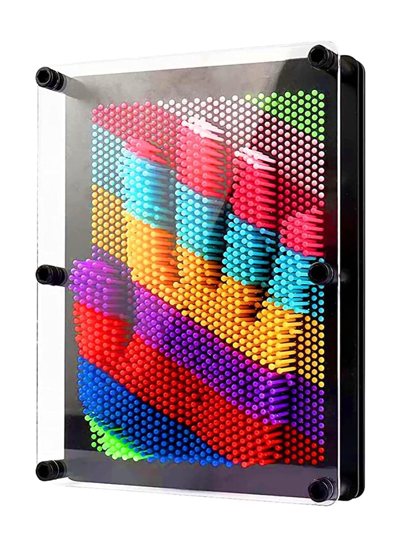 Rainbow 3D Pin Art Toy Board – Interactive Colorful Pin Impression Handprint Fidget | Stimulating Sensory Play & Autism Desk Toy | Retro Educational Novelty Gift for Kids, Adults, Birthday, Back to School & Eid