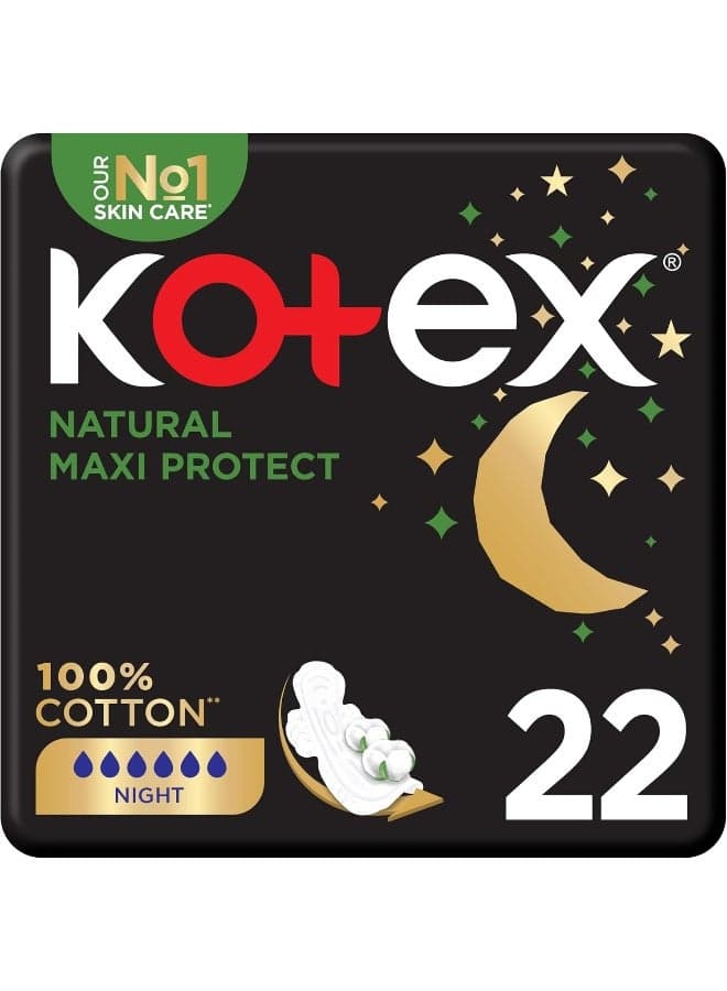 Maxi Protect Thick Heavy 100% Organic Cotton Sanitary Pads With Wings Night Use
