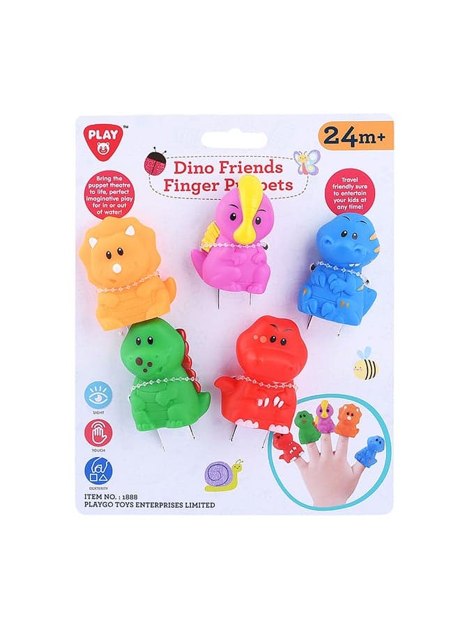 Playgo Dino Friends Finger Puppets 5-Pack – Imaginative Pretend Play Toy for Kids