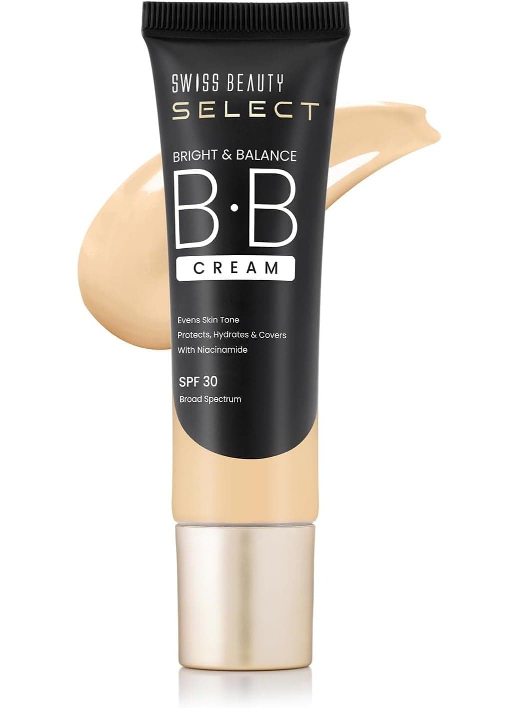 SWISS BEAUTY Medium, buildable All Select Bright & Balance Multifunctional Bb Cream With Spf 30 | Protects, Hydrates & Covers | Infused With Niacinamide & Wheat Germ Oil | Shade- Creamy Ginger, 30G|