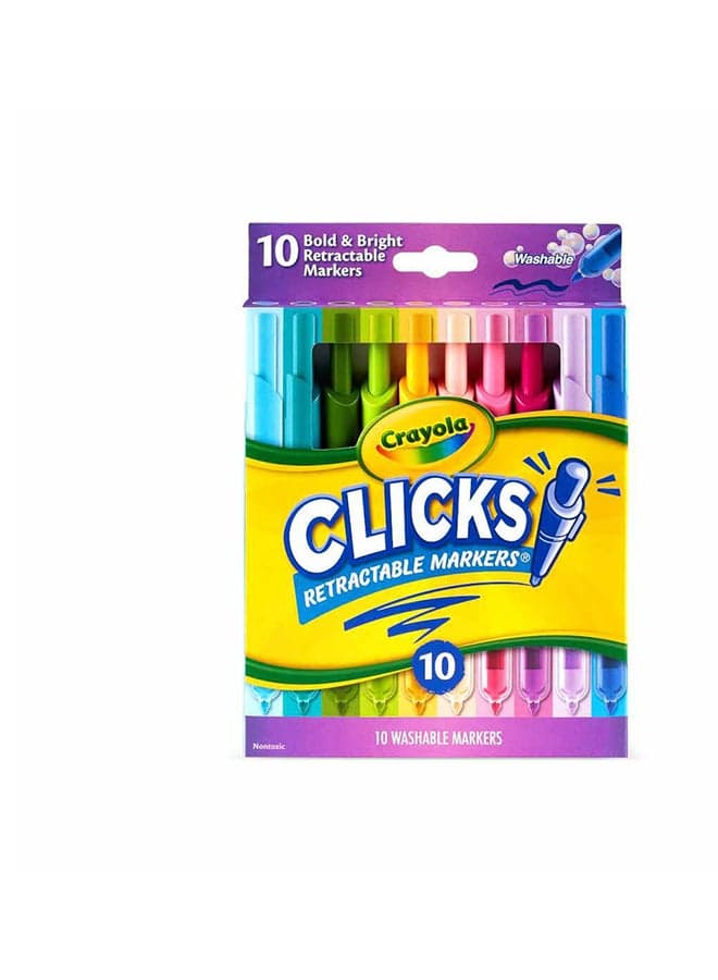 10 Ct Washable CLICKS Retractable Markers, Bold & Bright