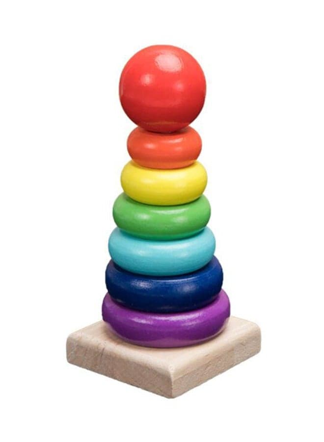 Creative And Educational Shape Wooden Rainbow Stacker Classic Toy For Kids