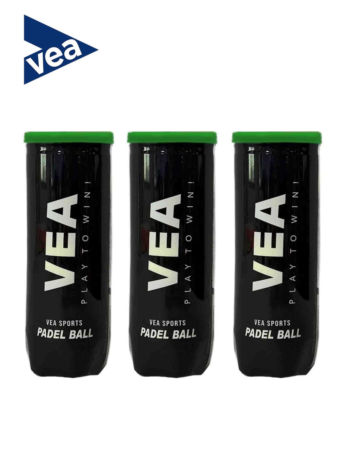 VEA Padel Balls – Premium Pressurized Padel Balls for Match & Training – Long-Lasting Bounce, Durable Felt – 3 Tube - 9 Balls