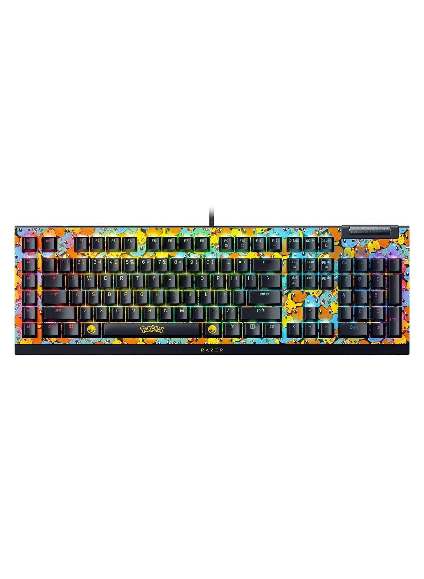 Razer BlackWidow V4 X Mechanical Gaming Keyboard: Green Switches Tactile & Clicky - 6 Macro Keys - Chroma RGB - Doubleshot ABS Keycaps - Sound Dampening & Stabilizers - Pokémon Edition I RZ03-04704200-R3M1
