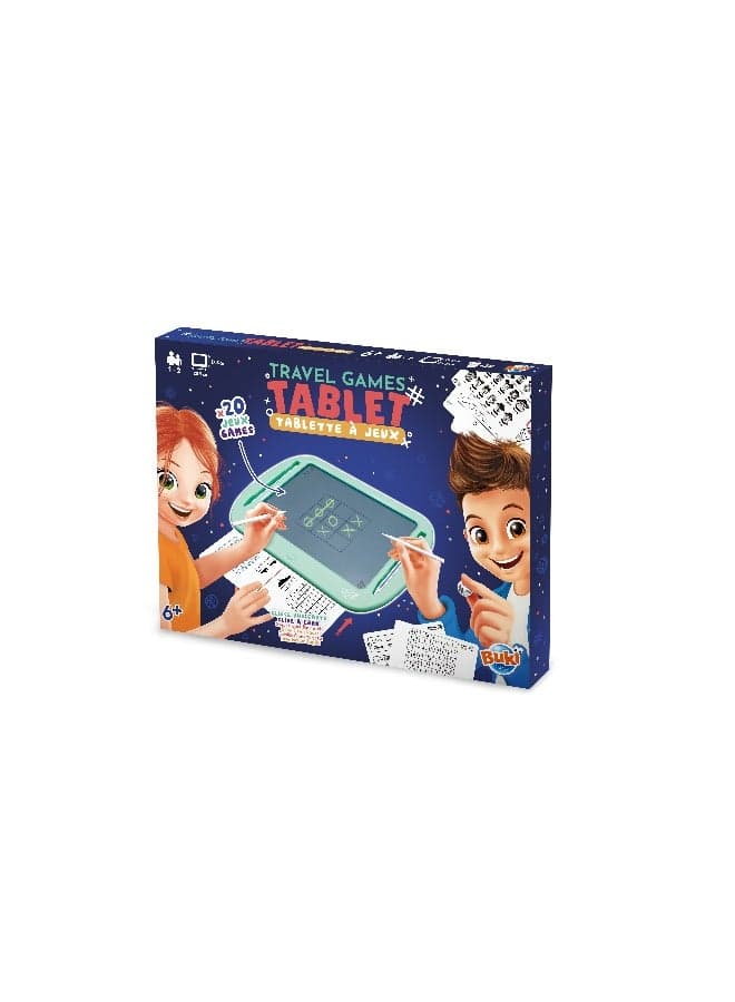 Travel games tablet – Electronics Kit | 20 board games in one compact travel tablet, for Kids 6+ Years