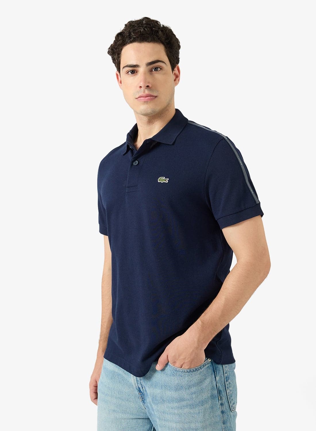 Regular Fit Striped Band Piqué Polo