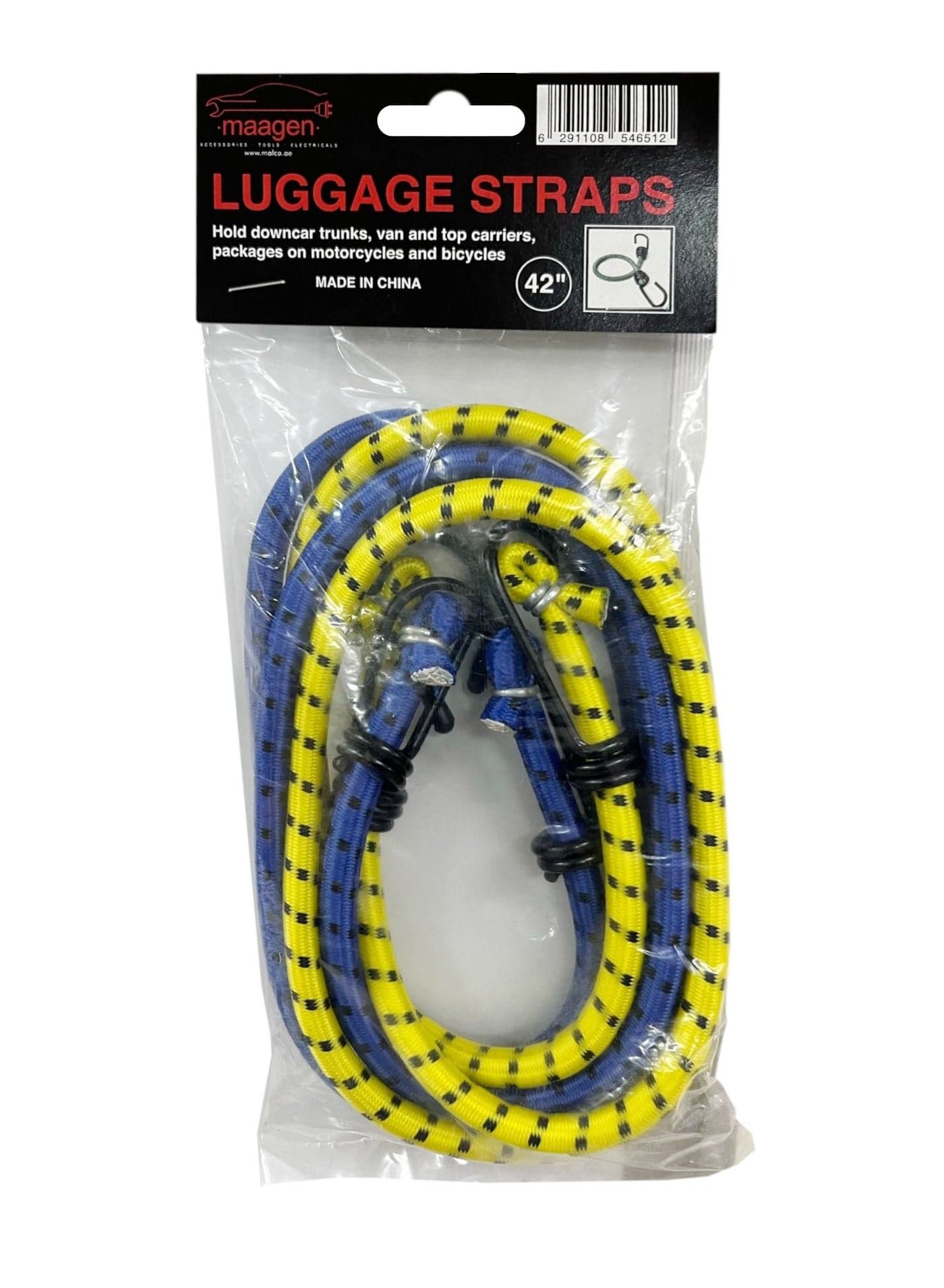 Maagen Bungee Cords, 2Pcs 42" Bungee Rope Straps with Hooks Climbing Utility Cord for Bicycle Suitcase Camping Car Luggage