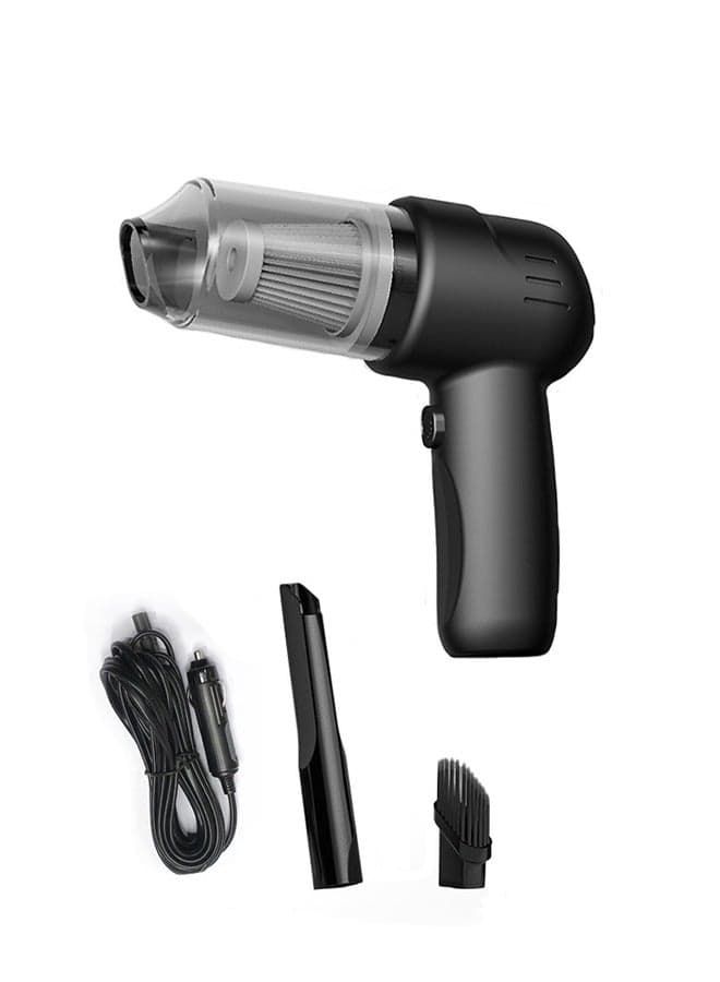 Cordless Portable Handheld Car Vacuum Cleaner, Negative Pressure 9000Pa, Type-C Charging, Multi-Function Air Duster with 2 Connectors for Car, Home, Office, Pet Hair Cleaning (Black)