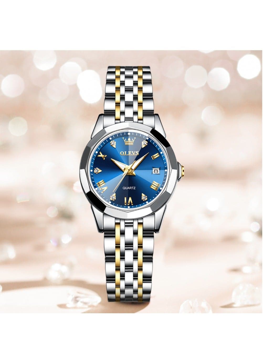 Top Brand Women's Watches Elegant Rhombus Mirror Original Quartz Ladies Wristwatch Stainless Steel Waterproof Luminous New