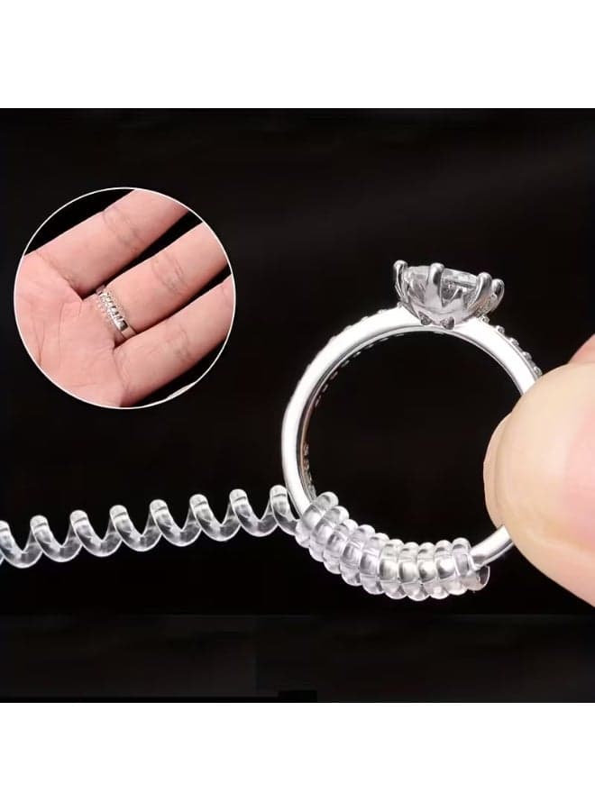 4-Piece Clear Ring Size Adjuster Set | Invisible Ring Guards for Loose Rings, Universal Fit Jewelry Sizers