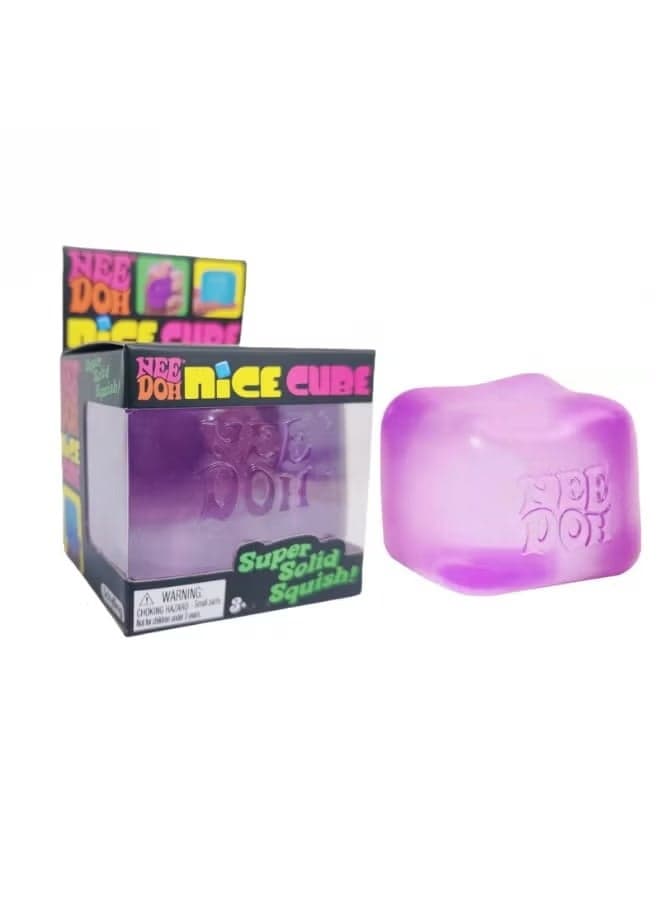 Schylling NeeDoh Nice Ice Baby - Sensory Squeezable Toy - Super Sturdy and Comfortable to Squeeze - 1.25 Inch Wide - Random Color (1 Piece) (Purple)