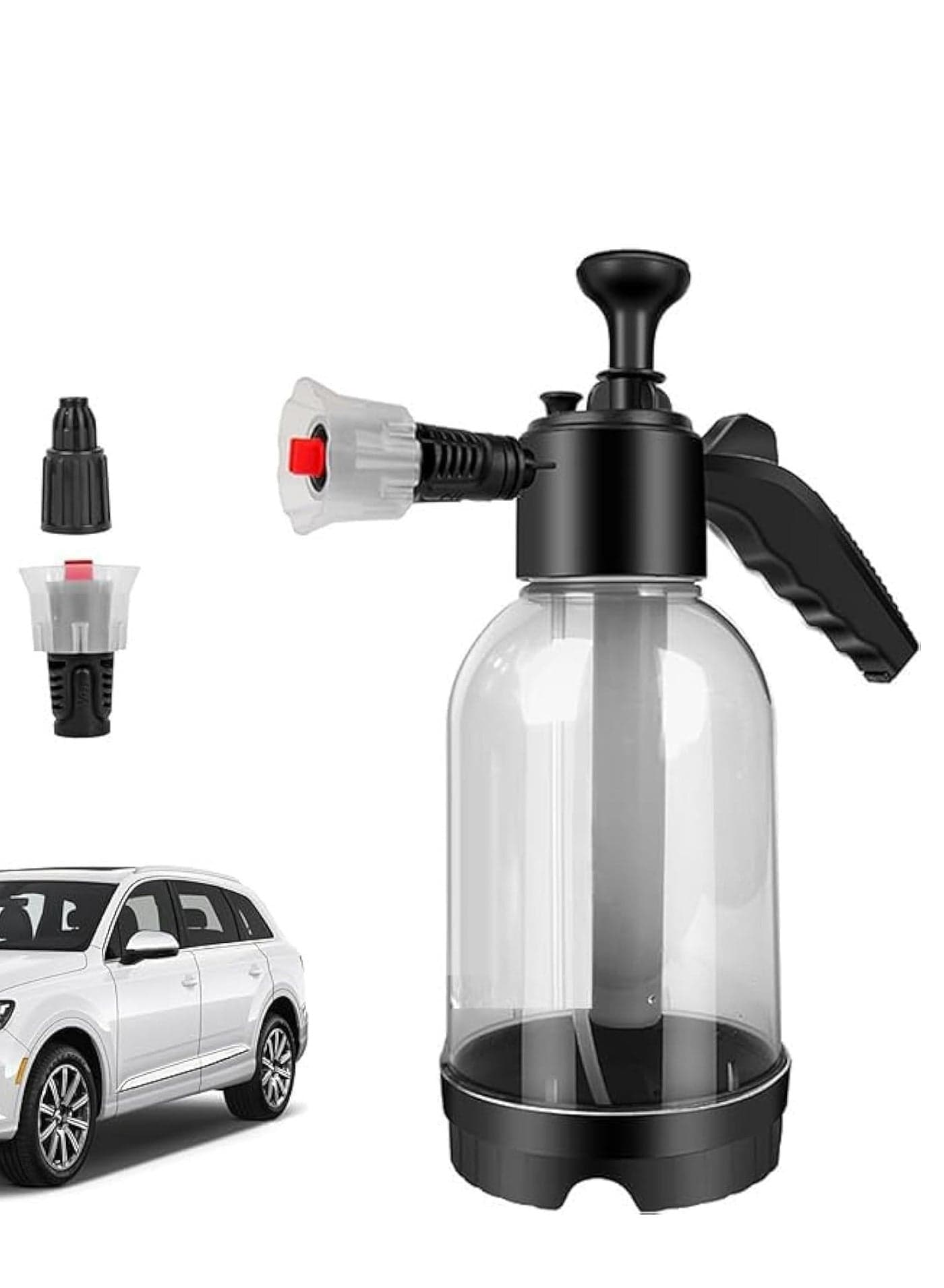 Snow Foam Sprayer 2L – Heavy Duty Hand Pump Pressure Foam Cannon, Thick Car Wash Foam Blaster, Professional Pressurised Soap Spray Bottle for Car Cleaning