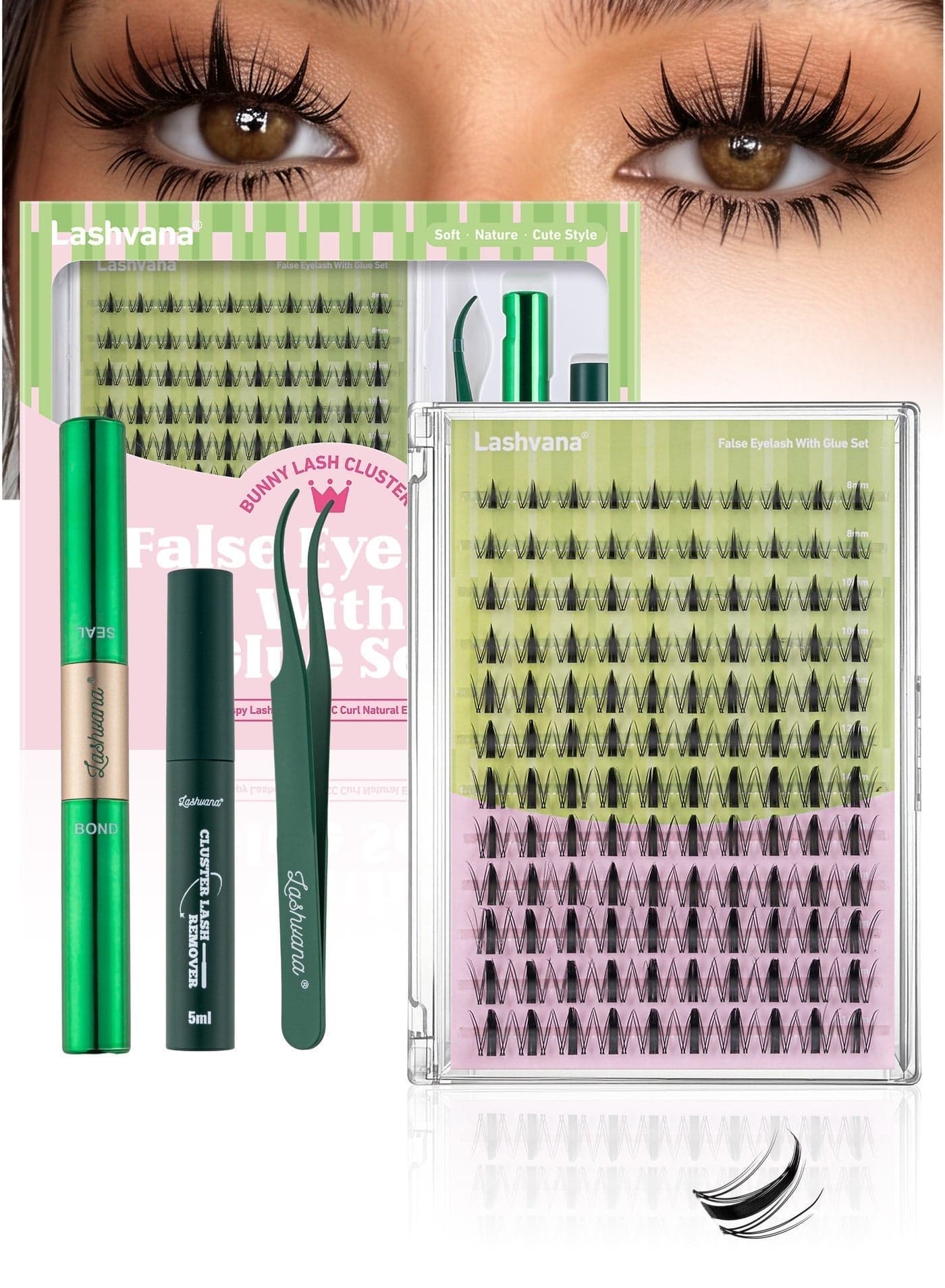120pcs lash Clusters wispy false eyelash clusters Kit,Individual eyelash extension kit With Lash Bond,Eyelash Brush And Tweezers,Natural Look Cluster Lashes With Invisible Thin Band C Curl 8-18mm Mixed Length Self-Application.