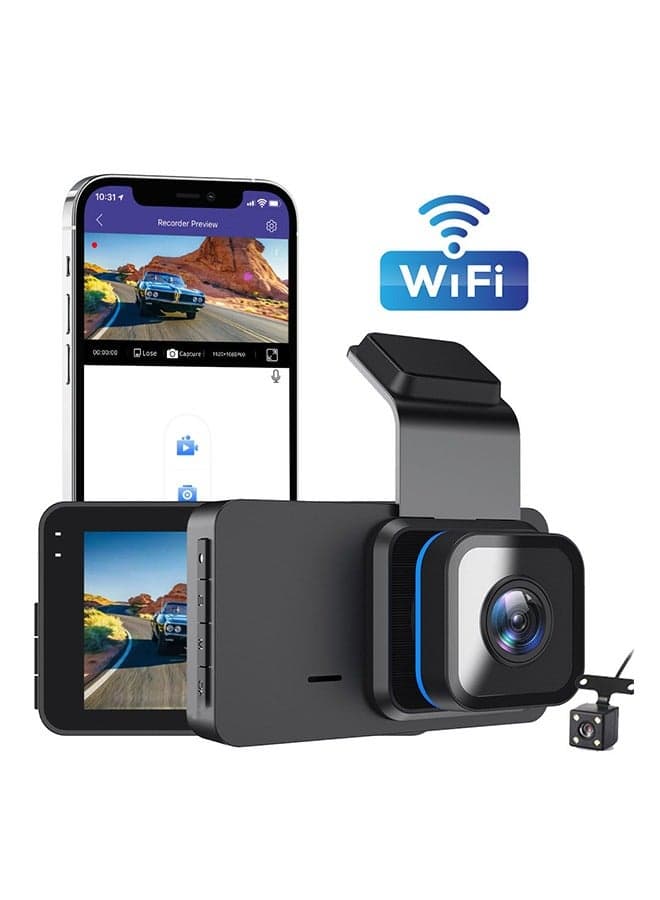 Dash Cam, 2 Channel Dash Cam,WiFi 1080P Dash Cam Front and Inside, Dash Camera with Wide Angle, 24Hr Parking,Auto Safety Driving Recorder