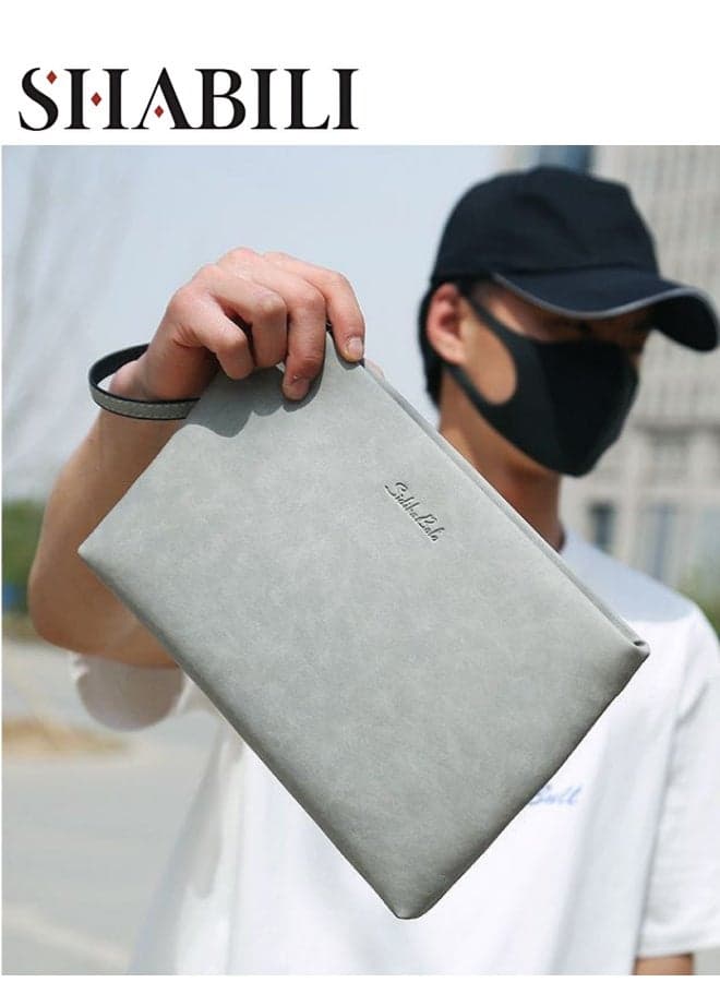 Men's Business Casual Clutch Bag, Large-capacity Wallet Card Holder Coin Purse Passport Bag Phone Bag, Portable Gentleman Style Tote Bag Briefcase President Bag Gents Bag