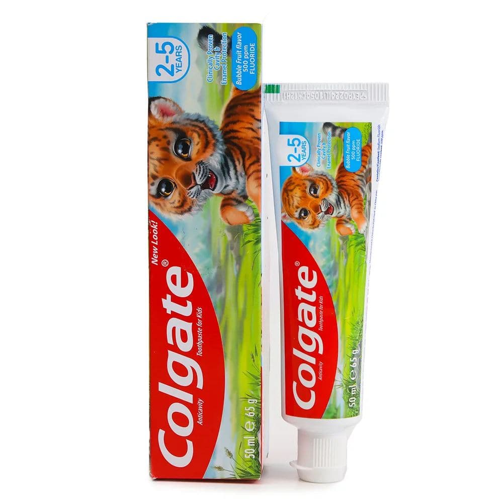 Colgate Toothpaste for Kids 2-5 Years Anticavity Strong Teeth Bubble Fruit Flavour Toothpaste- 50ml