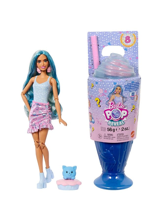Pop Reveal Series Fashion Doll & Accessories Set, Treat Series, Cool Cupcake Theme With Pet, 8 Surprises Include Color Change
