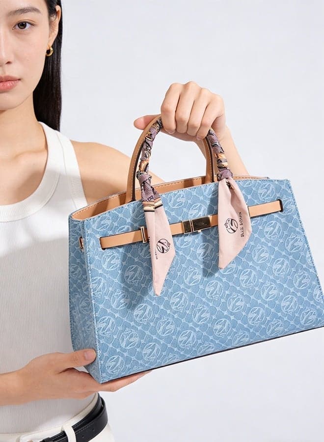 Bags for Ladies Women Shoulder Tote Bag Large Capacity Lightweight Travel Work Shopper Handbag Blue