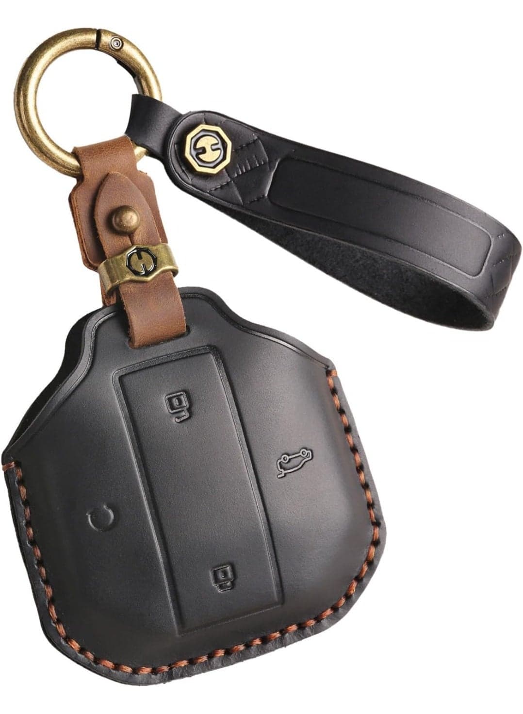 Car Key Case Key Case Compatible with Jetour Freedom T1 T2 Traveler from 2025 Leather Key Case Key Cover Car Remote Control Key Fob 4 Buttons