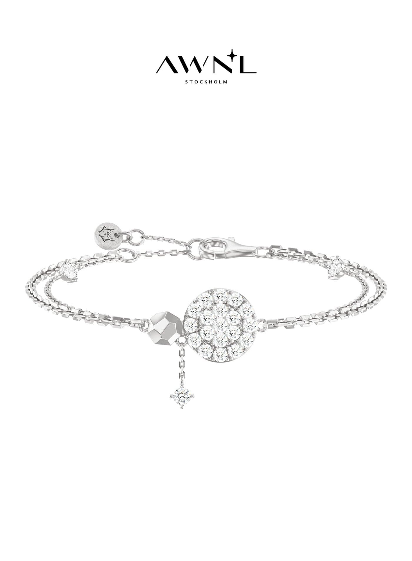 Women's Bracelet With Sterling Silver 18K White Gold Plated Gift For Ladies, Dark Sky Park Collection