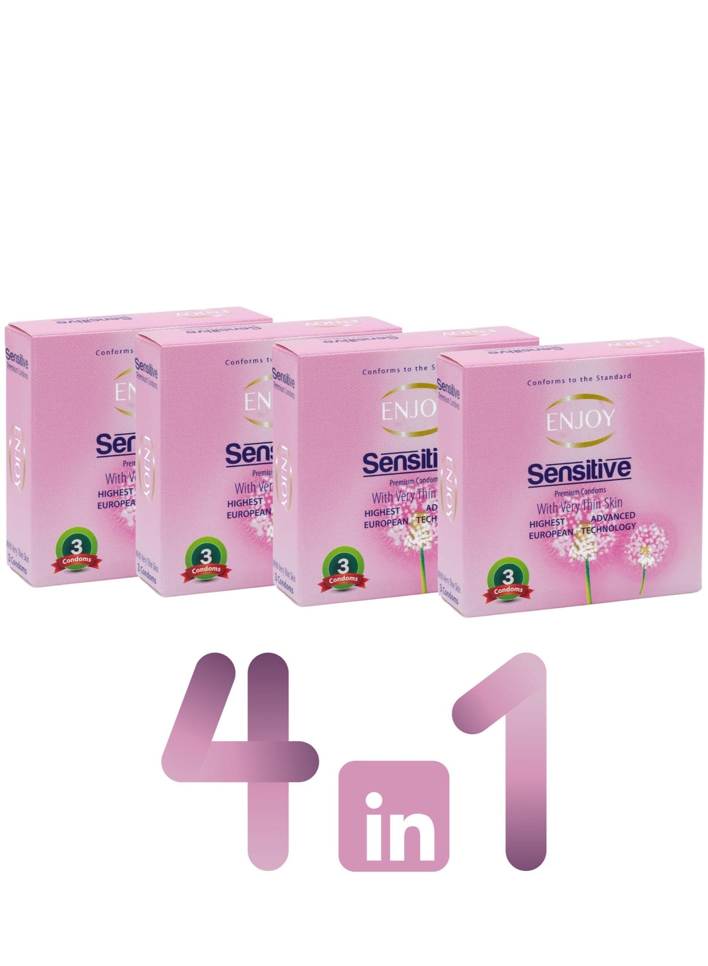 Enjoy Sensitive Premium Condoms 12 Pcs