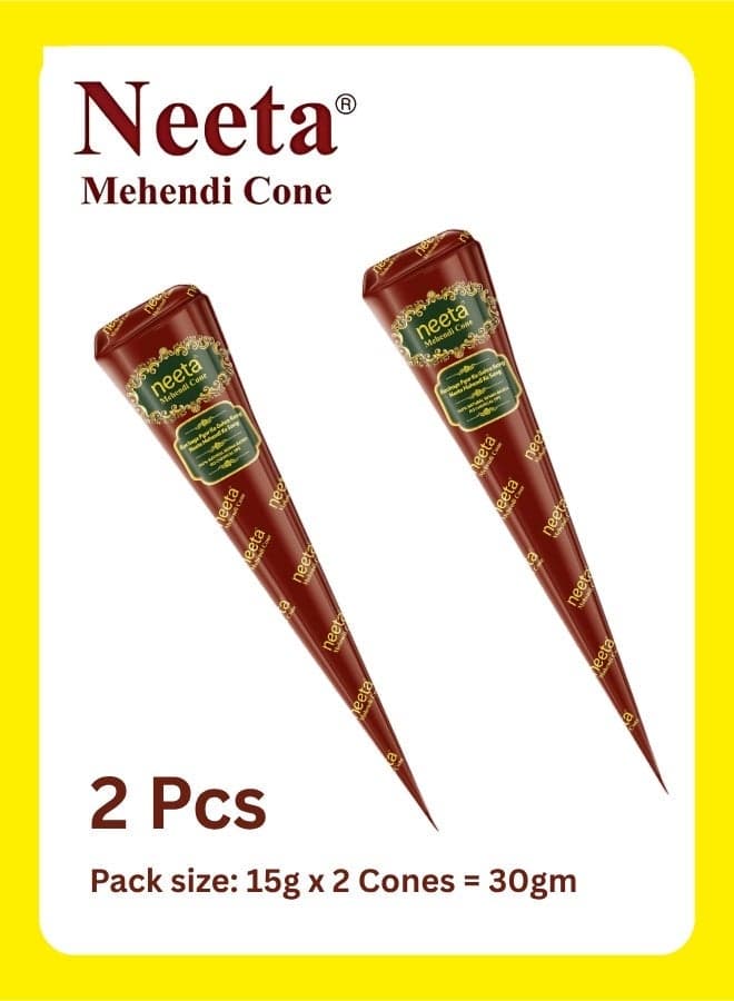 Neeta Mehendi Cone for Hand Designing Henna Mehendi Cone Bridal Mehendi Cones for Wedding Dulhan Mehendi Cone 2 Pieces