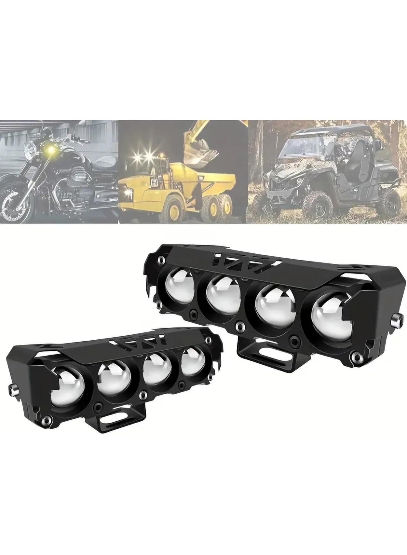 Universal LED Driving Lights 120W White and Yellow LED Pods Motorcycle Lights Mini drive DC Power Mini Driving Fog Light For All Motor cycle Bikes Scooters Cars Projector Light