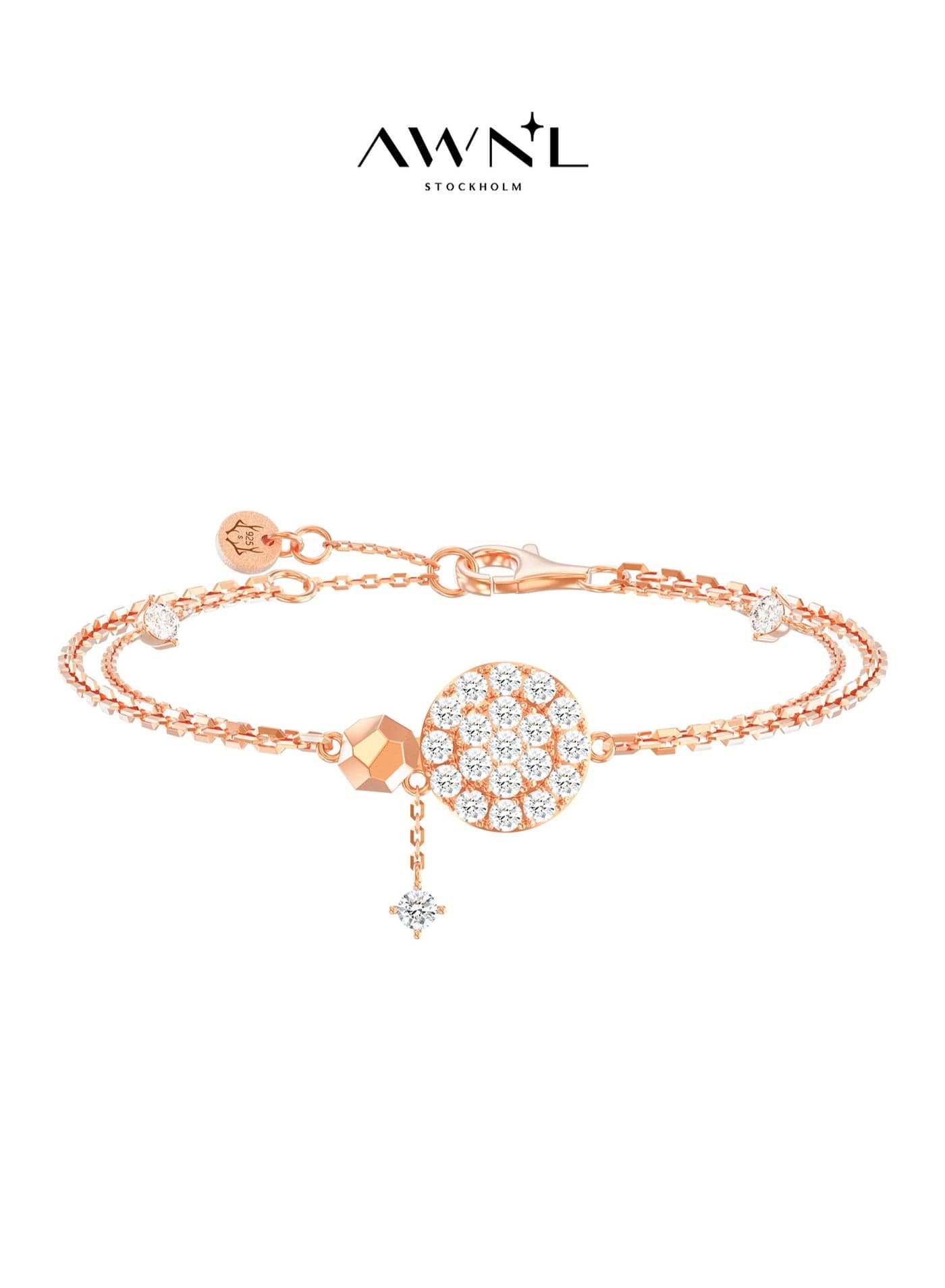 Women's Bracelet with Sterling Silver 18k Rose Gold Plated Gift for Ladies,Dark Sky Park Collection