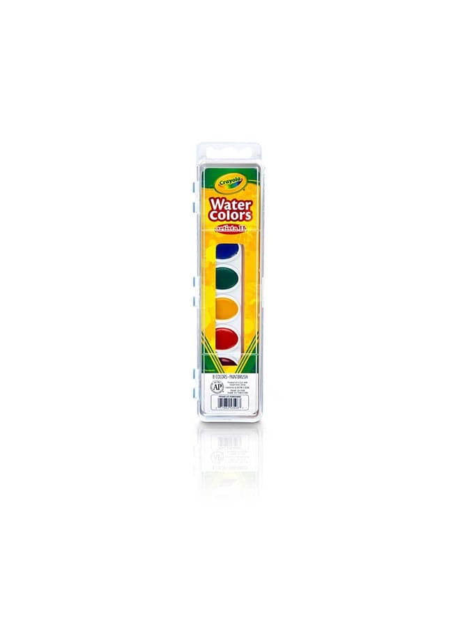 Artista II Watercolors Set – 8 Classic Washable Colors with Paintbrush | Non-Toxic Kids Paint Set for Art, Crafts & School Projects, Ages 3+
