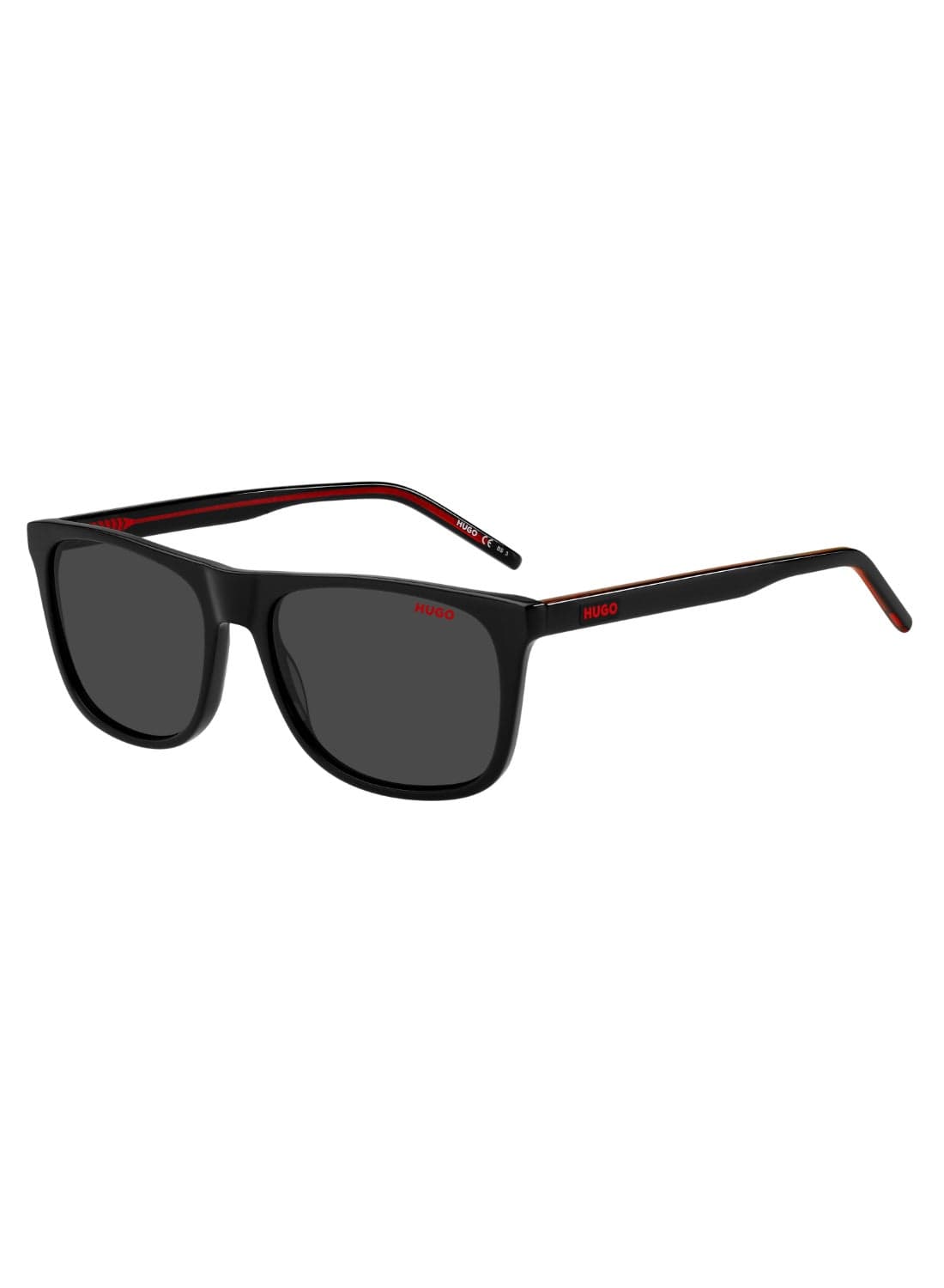 Men's Uv Protection Rectangular Shape Acetate Sunglasses Hg 1194/S Grey 44 - Lens Size: 44.3 Mm - Black