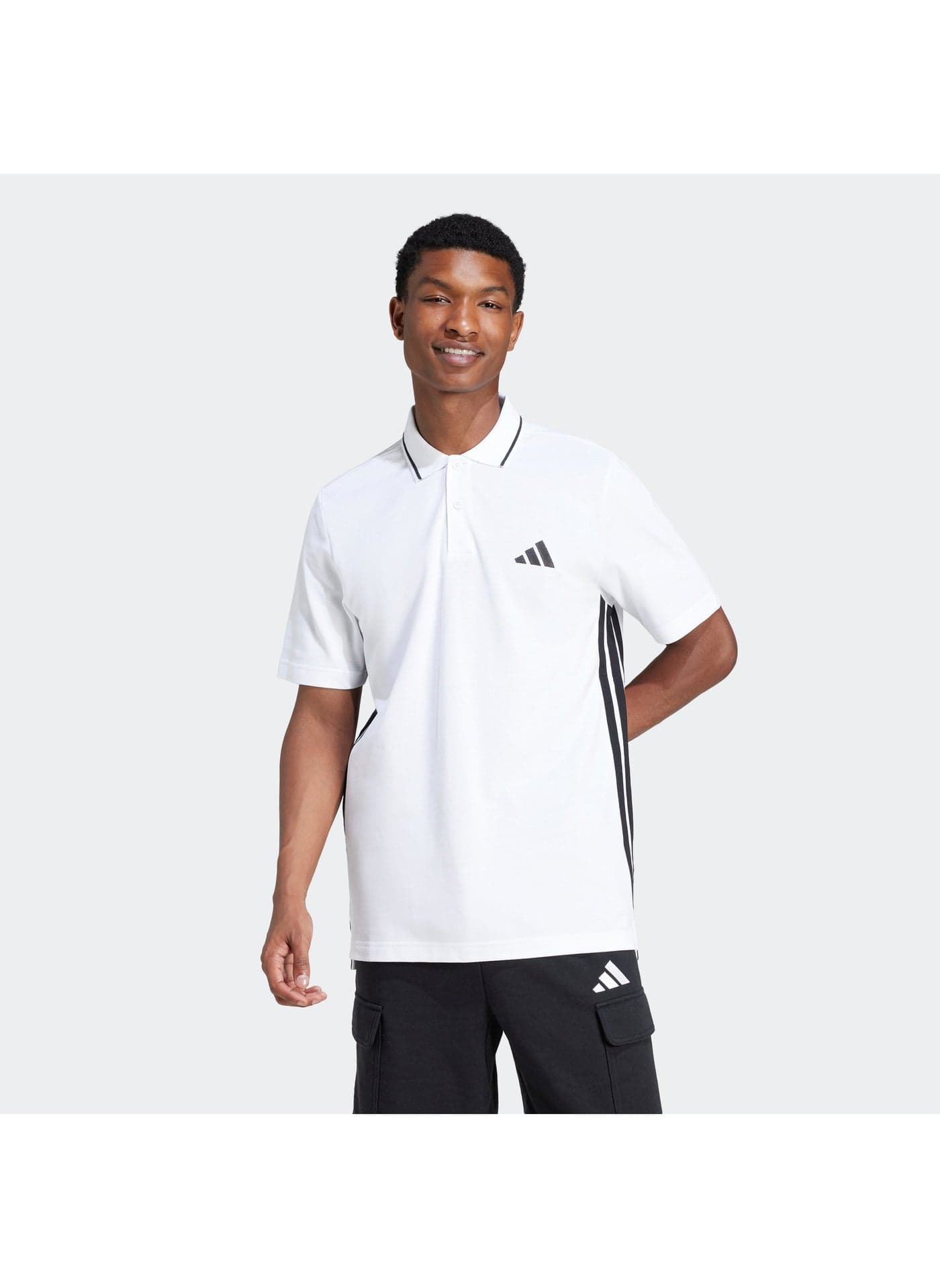 Essentials Three Stripes Pique Polo Shirt