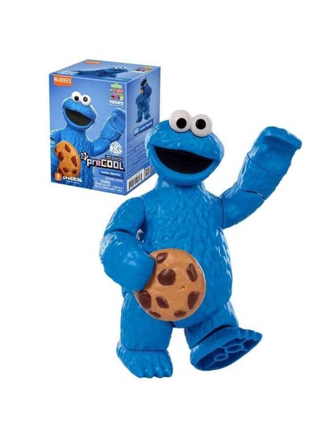BLOKEES PreCool Cookie Monster Model Kit | Buildable Sesame Street Action Figure with Cookie Accessory | Collectible Construction Toy for Kids Ages 3+ | Educational STEM Playset