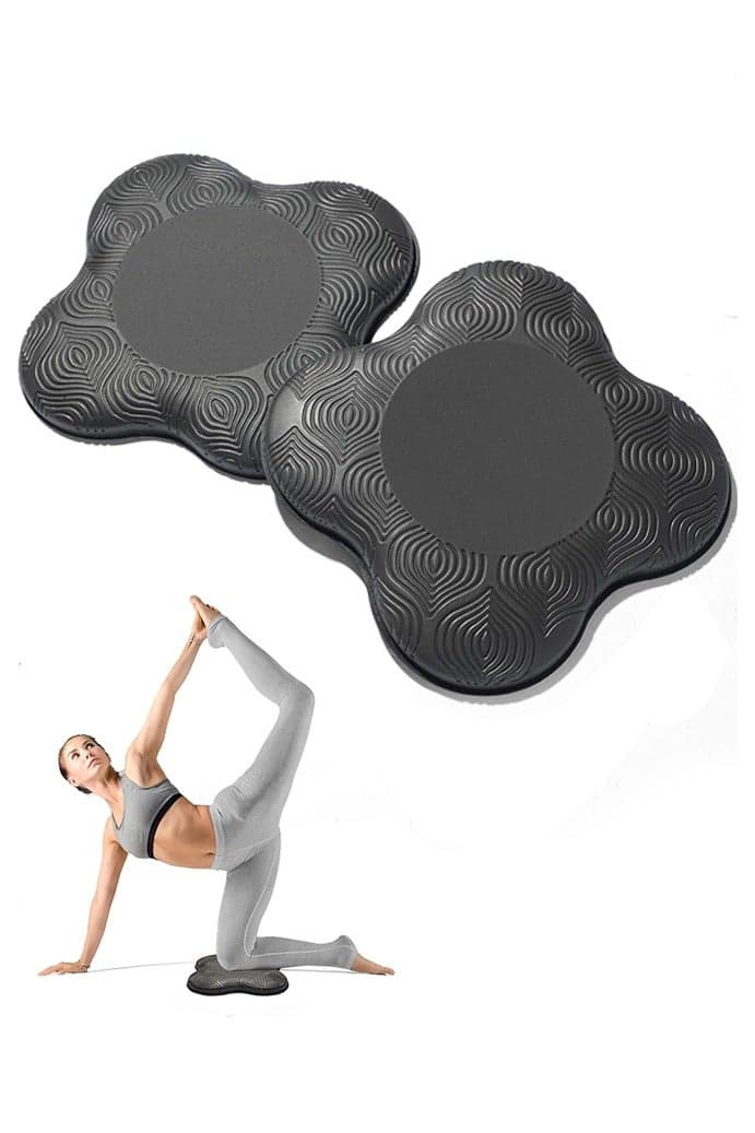 2 Pack Yoga Knee Pad, Anti Slip Yoga Support Pad Pilates Kneeling Pad, Extra Thick Exercise Workout Knee Pad Kneeling Support, Sports Balance Cushion for Protecting Knee, Ankle, Elbow, Hand, Black