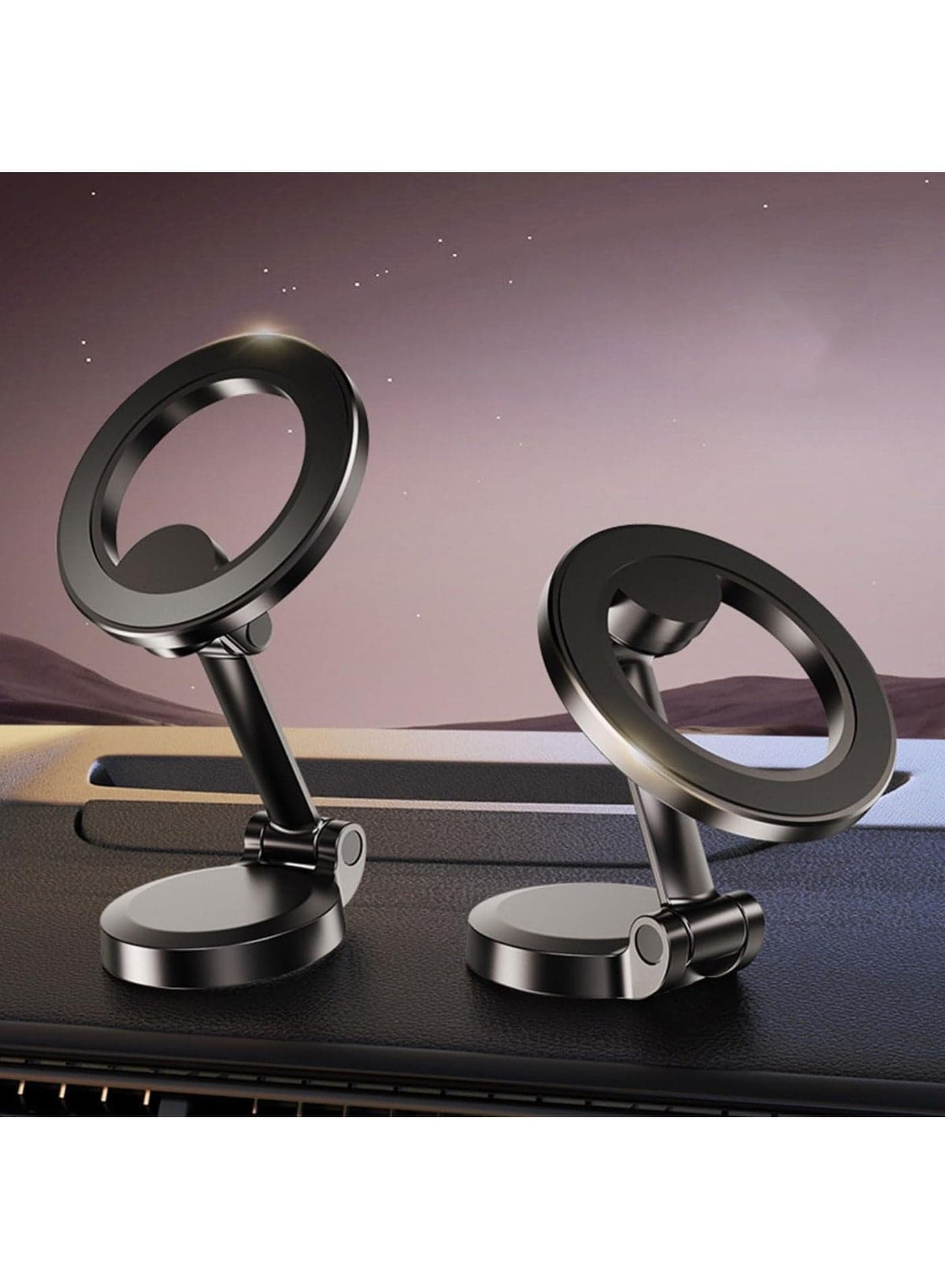 Premium Magnetic Car Phone Holder with 1080° Rotation, Advanced All-Metal Dashboard Phone Mount with Strong Sticking Tape, Ultra-Stable Magnetic Phone Stand for Hands-Free Driving, Compatible with iPhone 15/14/13/12 Pro Max Plus Mini, Samsung Galaxy S23/S22/S21 Ultra, Note Series, Google Pixel 8/7/6 Pro, Xiaomi, OnePlus, and All Smartphones | Silvery gray