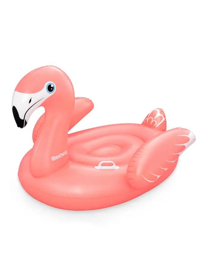 Bestway, Inflatable Fancy Flamingo Ride-On Pool Float Kids Flamingo Float Water Toy with Handles Durable Summer Pool Beach Ride Float with Repair Patch, 54x42 Inch