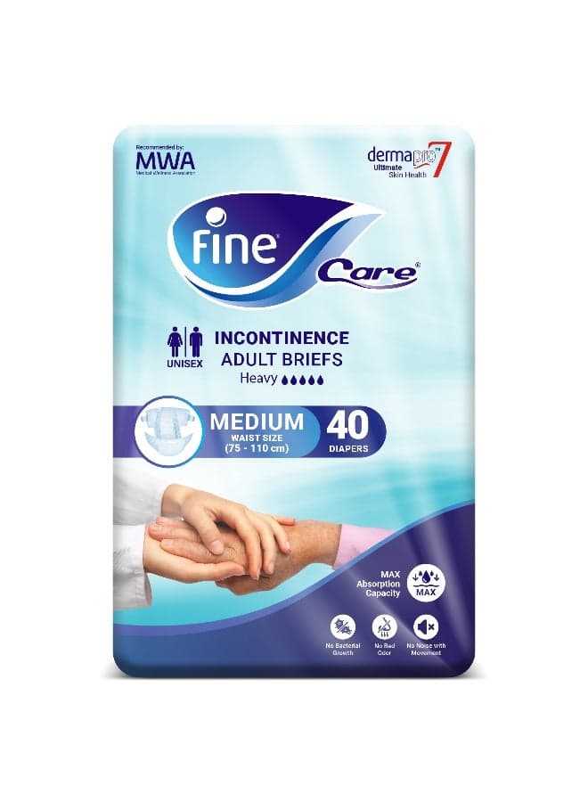 Care Adult Incontinence Diaper Briefs Medium Size 75 110Cm 40 Diapers