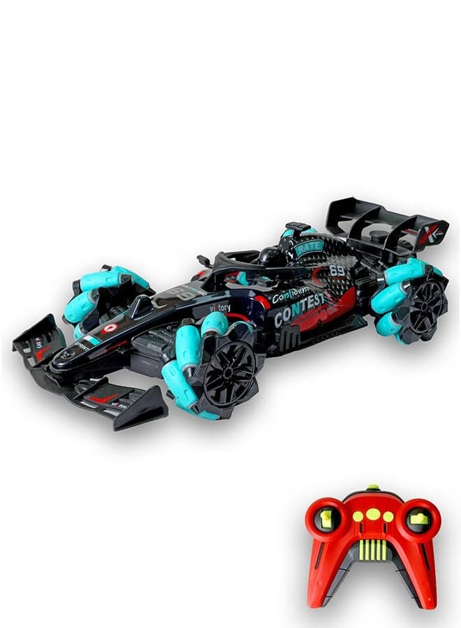 Kool Speed Win Riders 2.4G Stunt Remote Control Car with Lights – 1:16 Scale, Forward/Backward, Left/Right Turn & Skidding Control for Land & Water Adventure, Dazzling Lights, Rechargeable 3.7V Battery, Blue, Durable & Responsive Toy for Kids Ages 7+