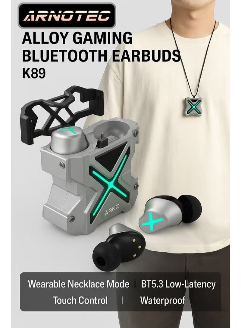 Alloy body True wireless Bluetooth Earbuds In-ear Gaming No-delay Sports Waterproof Headset- K89