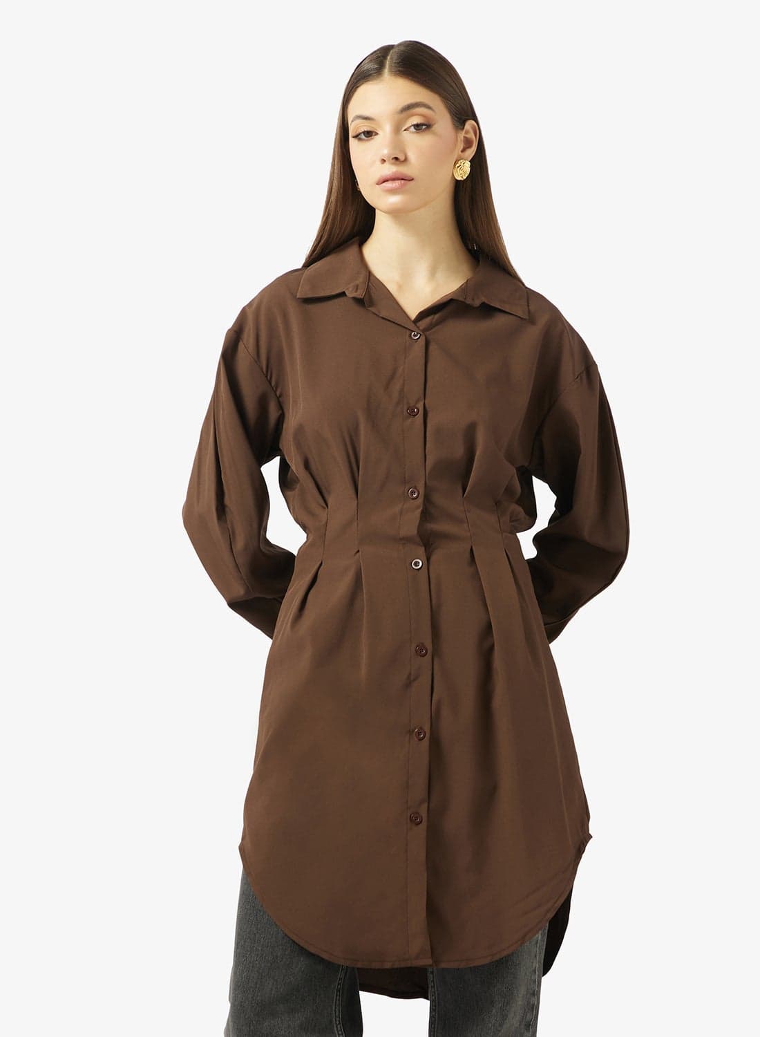 Longline Button Down Shirt