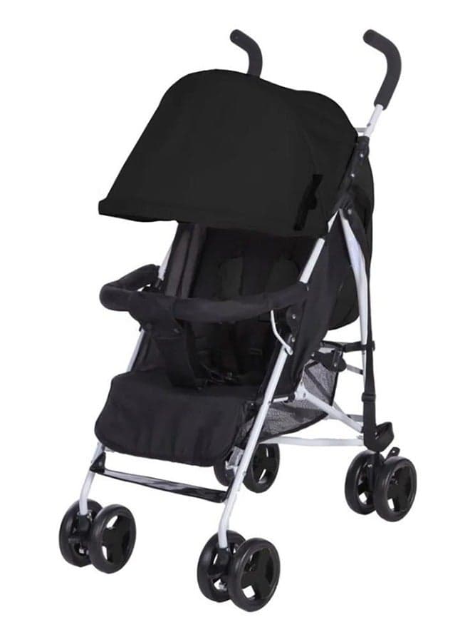 Baby Stroller for Newborns, Lightweight Travel Stroller with 5-Position Recline, Large Storage Basket & Front Suspension, Suitable from Birth to Toddler (Black)