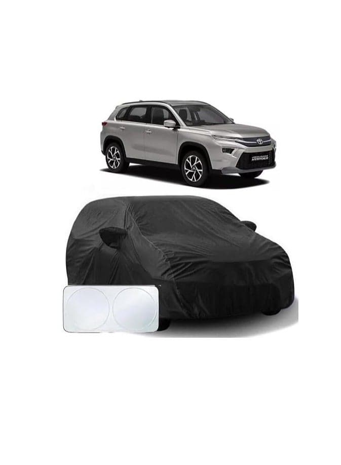 Car Body Cover for Toyota Urban Cruiser Hyryder(Triple Stitched,Mirror Pocket,Dustproof)(Models-2022,2023) with sunscen
