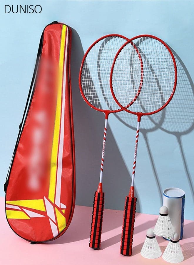 Badminton Rackets Set for 2 Players – Lightweight Set with 3 Shuttlecocks & Carrying Bag
