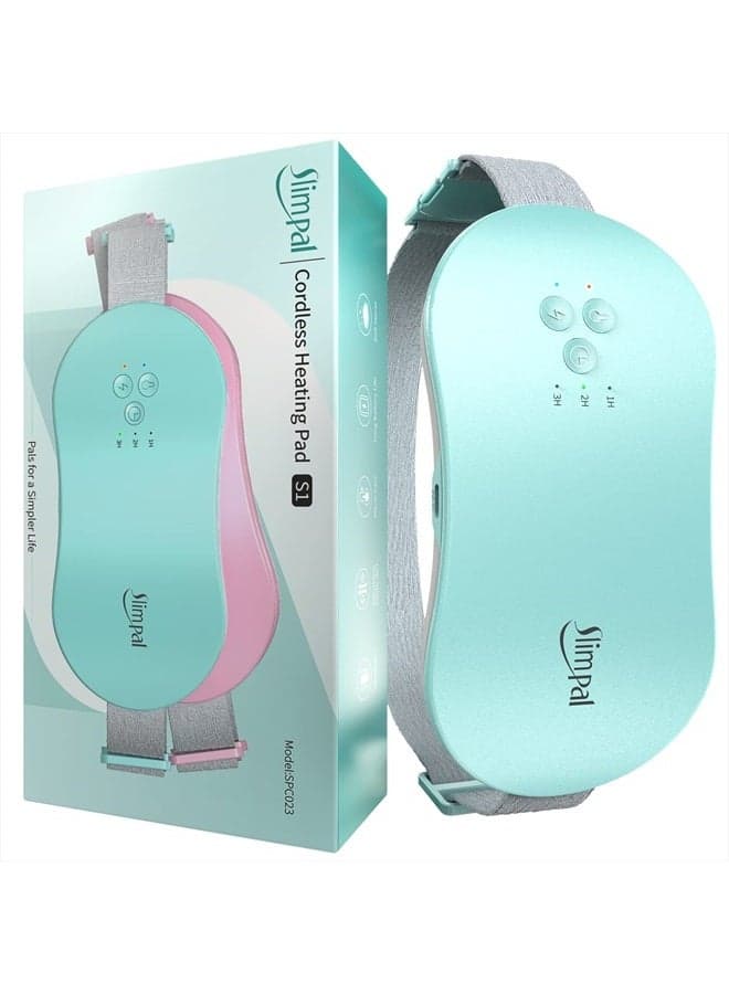 Period Heating Pad for Cramps, FSA HSA Eligible Approved, Portable Heat Pad for Menstrual Cramp Relief, Electric Cordless Heating Belt, 3 Timer Auto Off Setting, Gifts for Women Girl, Aqua