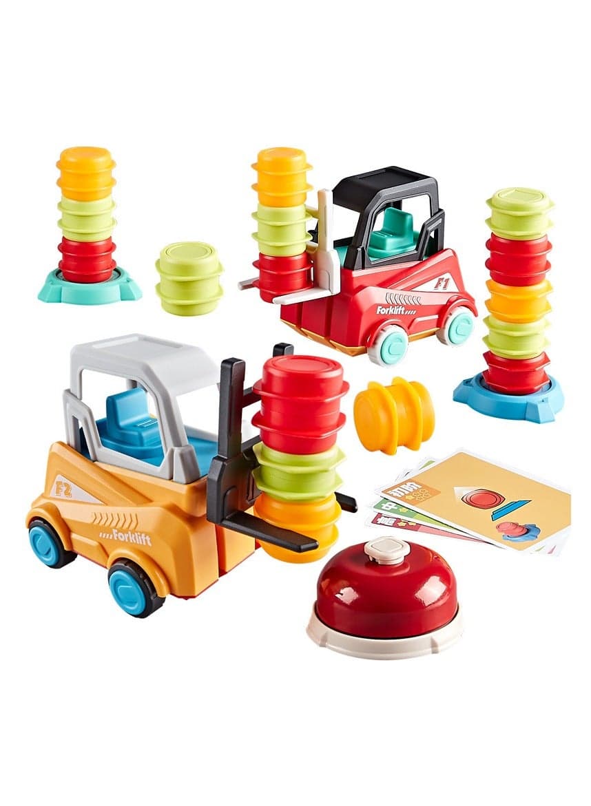Forklift Transport Game, Engineer Forklift Transport Game, Stacking Toy Transport Game, Children's Engineering Truck Forklift Toy Stacking Toy with Bell