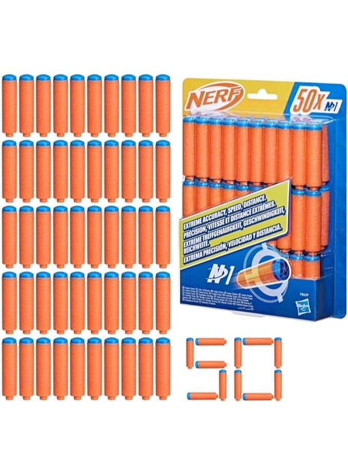 Nerf, N Series Refill Pack includes 50 Nerf N1 Darts Compatible With All Nerf N Series Blasters for F8639, 8+ Years
